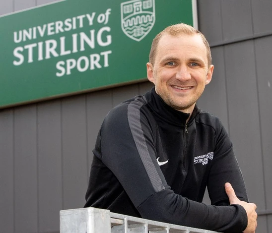 David Bond, Head of Performance Sport at the University of Stirling, standing outside Sports Centre.