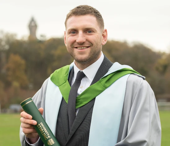 Finn Russell at University of Stirling graduation.