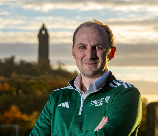 David Bond pictured in front of Wallace Monument.