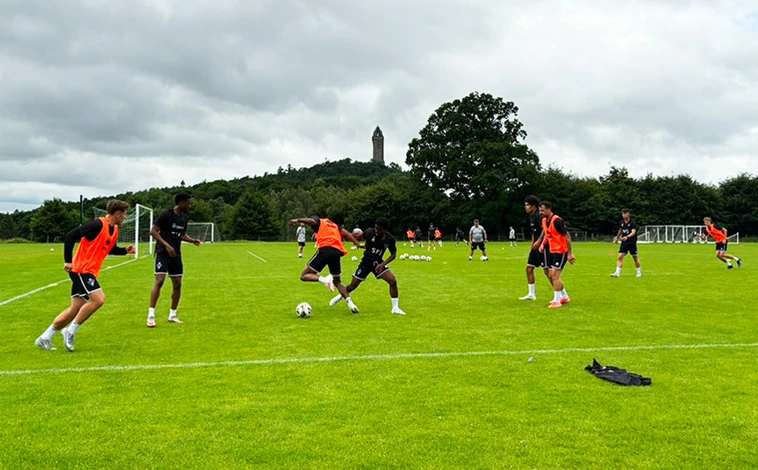 Dunfermline FC players training at University of Stirling