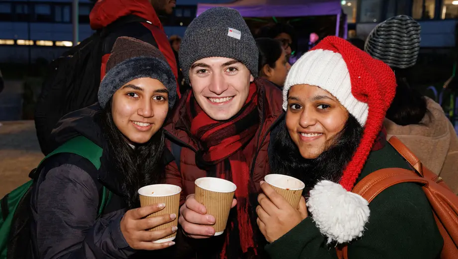 Students at a Christmas event
